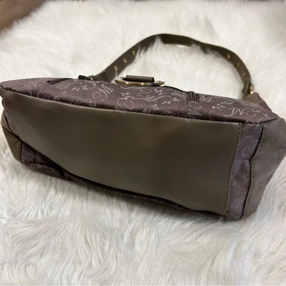 Vintage Y2K Mudd Shoulder Purse Bag Bratz Brown Velvet Faux Suede Baguette - Picture 4 of 11